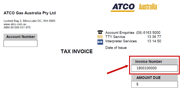 ATCO Invoice Example